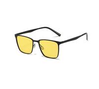 KTUCN Classic Rectangle Polarized Sunglasses Men Matte Black UV400 Fashion Sun Glasses Spring Hinge Driving Shades,6 Black Night Vision,BH01