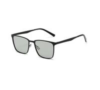KTUCN Classic Rectangle Polarized Sunglasses Men Matte Black UV400 Fashion Sun Glasses Spring Hinge Driving Shades,5 Black Photochromic,BH01