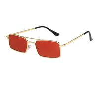 KTUCN Classic Retro Women's Sunglasses Summer Styles Steampunk Sun Glasses Female Vintage Chic Shades Red Yellow,gold red,138mm