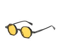 KTUCN Classic Vintage Sunglasses Men Small Round Retro Punk Ocean Color Sun Glasses Gradient Clear Lens Driving Eyewear 2025,h,Grey