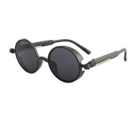 KTUCN ClassicSteampunk Men and Women Retro Round Pc Frame Sunglasses,1,H