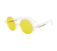 KTUCN ClassicSteampunk Men and Women Retro Round Pc Frame Sunglasses,5,H