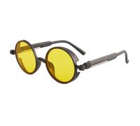 KTUCN ClassicSteampunk Men and Women Retro Round Pc Frame Sunglasses,7,H