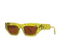 KTUCN Fashion Cat Eye Women Sunglasses Vintage Candy Color Eyewear Men Rivets Gradient Sun Glasses UV400,Yellow Tea,BH01