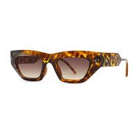 KTUCN Fashion Cat Eye Women Sunglasses Vintage Candy Color Eyewear Men Rivets Gradient Sun Glasses UV400,Leopard Tea,BH01