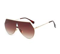KTUCN Fashion Men Sunglasses Male Big Frame Colorfull lunettes de soleil homme sunglasses with box Metal,C04 Gold DoubleTea,BH01