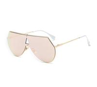 KTUCN Fashion Men Sunglasses Male Big Frame Colorfull lunettes de soleil homme sunglasses with box Metal,C02 Gold Pink,BH01