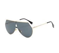 KTUCN Fashion Men Sunglasses Male Big Frame Colorfull lunettes de soleil homme sunglasses with box Metal,C01 GOLD GRAY,BH01