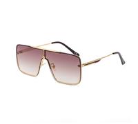 KTUCN Fashion Oversized Sunglasses For Men Big Frame 2025 Metal Frame Sun Glasses Man Retro Shades Eyewear,C3GoldBrown,HFA,001