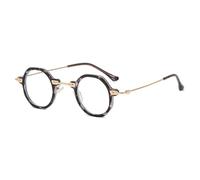 KTUCN Fashion Polygon Shades for Men Women Retro Small Round Sunglasses Anti Blue Light Eyewear Metal Clear Lens UV400,8,BH01