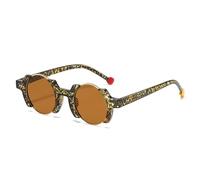 KTUCN Fashion Retro Punk Round Women Sunglasses Retro Gradient Rivet Contras