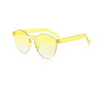 KTUCN Fashion Rimless Transparent Sunglasses UV400 Oval Frameless Sun Glasses Vintage Red Pink Blue Yellow Orange Eyewear,HD4,BH01