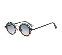 KTUCN Fashion Small Round Sunglasses Women Retro Punk Gradient Eyewear Popular Men Shades Trendy Green Tea UV400 Sun Glasses Metal,HD5,BH01