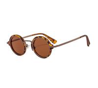 KTUCN Fashion Small Round Sunglasses Women Retro Punk Gradient Eyewear Popular Men Shades Trendy Green Tea UV400 Sun Glasses Metal,HD6,BH01
