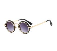 KTUCN Fashion Small Round Sunglasses Women Retro Punk Gradient Eyewear Popular Men Shades Trendy Green Tea UV400 Sun Glasses Metal,HD1,BH01