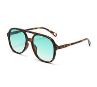 KTUCN Fashion Sunglasses Women Big Frame Leopard Green Eyewear Trending Sun Glasses Cool Driving Shades UV400,Leopard green,BH01
