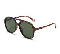 KTUCN Fashion Sunglasses Women Big Frame Leopard Green Eyewear Trending Sun Glasses Cool Driving Shades UV400,Leopard DarkGreen,BH01