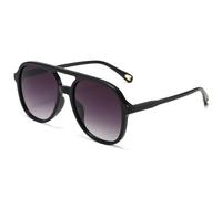 KTUCN Fashion Sunglasses Women Big Frame Leopard Green Eyewear Trending Sun Glasses Cool Driving Shades UV400,Black DoubleGrey,BH01