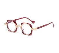 KTUCN Fashion Sunglasses Women Retro Candy Color Clear Anti Blue Light Lens Men Frame,Golden wine red,A
