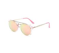 KTUCN Fashion Vintage Steam Punk Round Clip On Sunglasses Men Women Double Layer Removable Lens Retro Carve Legs Shades UV400,5,BH01