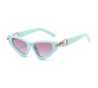 KTUCN Gradient Cat Eye Women Sunglasses Y2K Personality Triangle PC Metal Ar