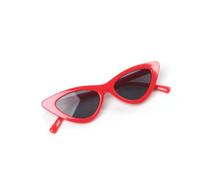KTUCN Kids Fashion Triangle Cat-Eye Sunglasses with Light Tinted Lenses Sun Glasses Trendy Stylish Personality Design Eyewear,red,HFA,001