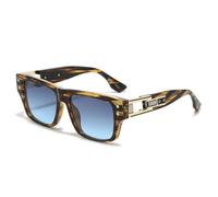 KTUCN Leopard Gradient Women Sunglasses Retro Hollow Frame Design Trendy Men