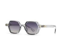 KTUCN Men Sunglasses Popular Fashion Small Polygon Glasses Women Gradient Shades UV400 Trending Rivets Eyewear Gift,TransGrey Gray,BH01
