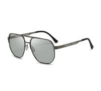 KTUCN Metal Polarized Sunglasses Retro Sunglasses Driver Fishing Photochromic Glasses,Grey change,143mm