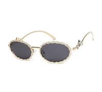 KTUCN Oval Sunglasses Diamond Fashion y2k Star Metal Frame Trend Sun Glasses Women Man Vintage UV400 Shades Eyewear,C1,140mm