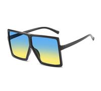 KTUCN Oversized Big Shades Woman Sunglasses Vintage Sun Glasses Retro Flat Black Glasses Unisex,1,BH01