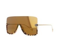 KTUCN Oversized single lens sunglasses half frame men and women fashion UV400 glasses,Golden mercury,BH01
