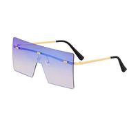 KTUCN Oversized Women Sunglasses Vintage Sunglasses Rimless Eyewear Retro Gradient Brown Big Shades,1,BH01