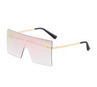 KTUCN Oversized Women Sunglasses Vintage Sunglasses Rimless Eyewear Retro Gradient Brown Big Shades,12,BH01