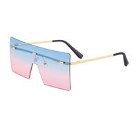 KTUCN Oversized Women Sunglasses Vintage Sunglasses Rimless Eyewear Retro Gradient Brown Big Shades,2,BH01