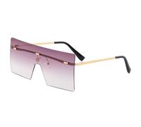 KTUCN Oversized Women Sunglasses Vintage Sunglasses Rimless Eyewear Retro Gradient Brown Big Shades,8,BH01
