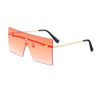 KTUCN Oversized Women Sunglasses Vintage Sunglasses Rimless Eyewear Retro Gradient Brown Big Shades,6,BH01