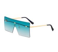 KTUCN Oversized Women Sunglasses Vintage Sunglasses Rimless Eyewear Retro Gradient Brown Big Shades,4,BH01