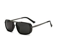 KTUCN Polarized Punk Sunglasses Men Vintage Fashion Steampunk Sun Glasses Male Driving Googles Summer Travelling Shades UV400,Gun Gray,BH01