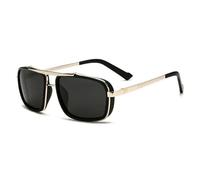 KTUCN Polarized Punk Sunglasses Men Vintage Fashion Steampunk Sun Glasses Male Driving Googles Summer Travelling Shades UV400,Gold Gray,BH01