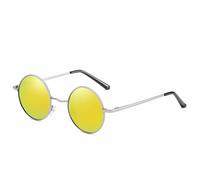 KTUCN Polarized Sunglasses Men Women Retro Round Sun Glasses Metal Frame Eyewear Driving UV400,h,C6SilverGreenMirror