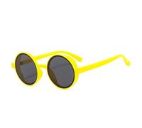 KTUCN Popular Retro Sunglasses Women Fashion Round Punk Eyewear Trendy Hip Hop Shades Rock Roll Black Orange Steam Glasses UV400,Yellow Grey,BH01