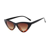 KTUCN Retro Cateye Sunglasses Women Small Cat Eye Sun Glasses Vintage Colorful Eyewear Male Female,BlackLeopard DbleTea,BH01
