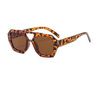 KTUCN Retro Double Bridges Women's Sunglasses Big Frame Leopard Brown Gradient Eyewear Fashion Sun Glasses Men Shades,g,C1