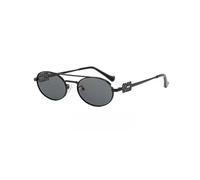 KTUCN Retro Men Punk Style Sunglasses Colorful Round Metal Frame Women Fashion Sunglasses Uv400,Black,BH01