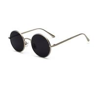 KTUCN Retro Punk Style Men Sunglasses Women Vintage Round Metal Frame Colorful Lens Sun Glasses Fashion Eyewear UV400,N03 Silver Grey,BH01