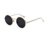 KTUCN Retro Punk Style Men Sunglasses Women Vintage Round Metal Frame Colorful Lens Sun Glasses Fashion Eyewear UV400,N01 Gold Grey,BH01