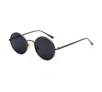 KTUCN Retro Punk Style Men Sunglasses Women Vintage Round Metal Frame Colorful Lens Sun Glasses Fashion Eyewear UV400,N02 Gun Grey,BH01