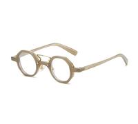 KTUCN Retro Small Polygon Round Women Sunglasses Fashion Punk Men Rivets Clear Gradient Sun Glasses Shades UV400,Jelly Tea Clear,A