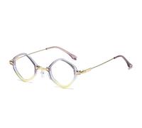 KTUCN Retro Small Polygon Women Sunglasses Fashion Clear Ocean Gradient Lens Shades UV400 Men Trending Punk Sun Glasses,Purple yellow clear,A
